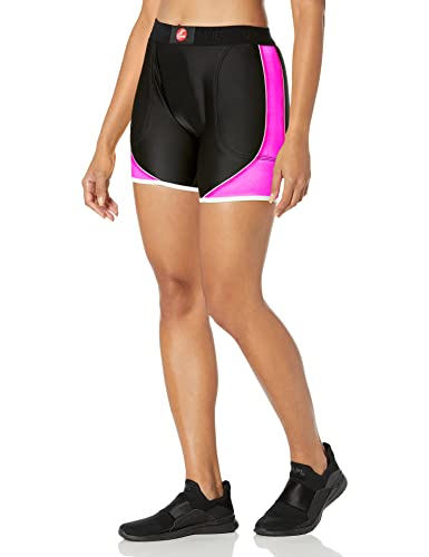 Cramer Women’s Crossover Softball Compression Sliding Shorts ,Black/Pink, Medium
