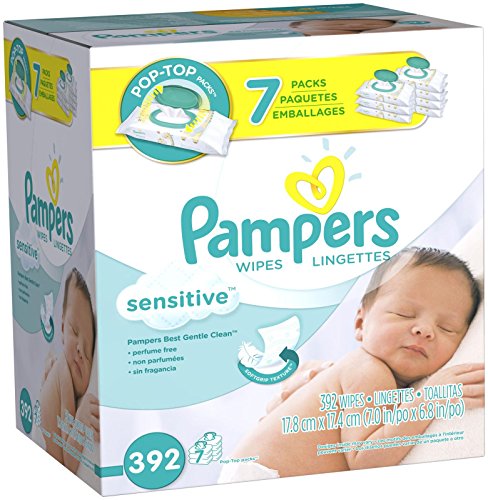 Pampers Sensitive Baby Wipes – Unscented – 392 ct