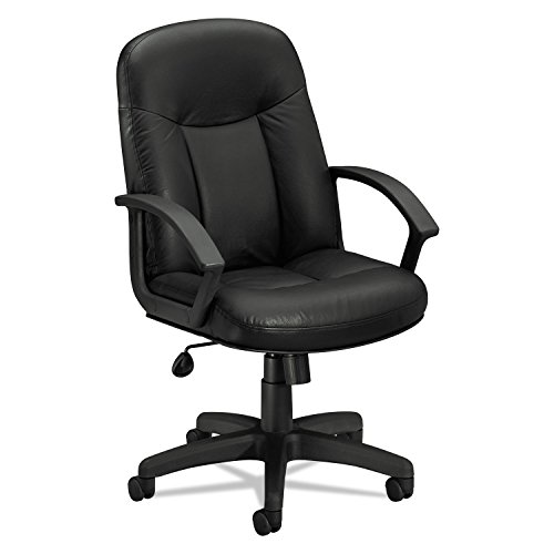 HON Basyx Vl601sb11 Leather High-Back Swivel/Tilt Chair, Metal, 26 X 33 1/2 X 43 Blk (Bsxvl601sb11)
