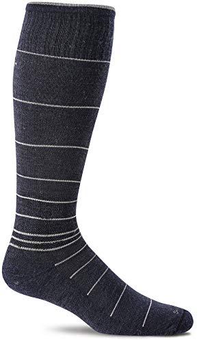Sockwell Men’s Circulator Moderate Graduated Compression Sock, Navy – L/XL
