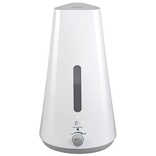 PerfectAire PAU16 0.4 Gallon Ultrasonic Cool Mist Humidifier for Medium Rooms, Bedrooms and Dorms, Washable Active Carbon Filter, Ultra Quiet Operation, White