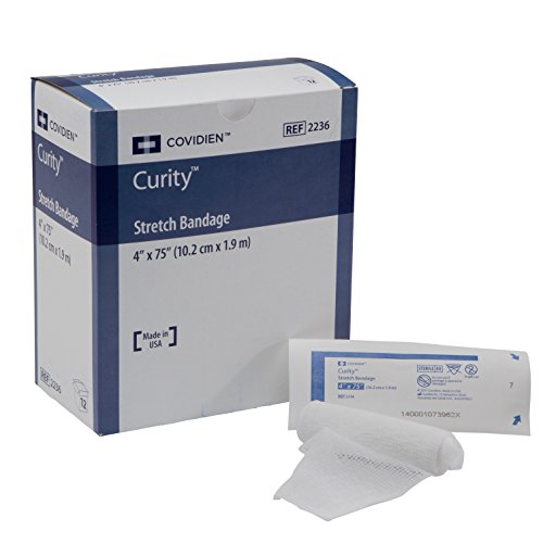Covidien 2236 Curity Stretch Bandage, Sterile in Soft Pouch, 4″ x 4.1 yd, 75″ Relaxed (Pack of 12)