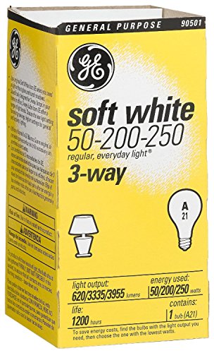 GE Lighting 97482 3 Way 50 200 250 Incandescent Light Bulb Soft White