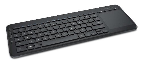 Microsoft Wireless All-In-One Media Keyboard,Black – Wireless Keyboard with Track Pad. USB Wireless Receiver. Spill Resistant Design. 2AAA Batteries Included.