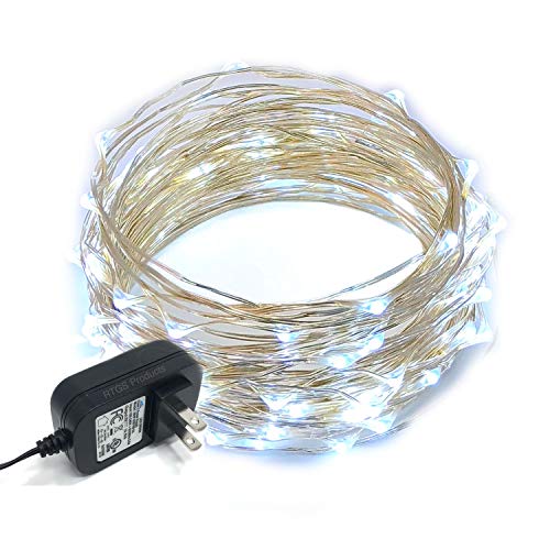 RTGS 100 LEDs String Lights Plug-in on 32 Feet Long Silver Color Wire, Indoor Outdoor Use (Cold White Color 100 LEDs 32 FEET) | The Storepaperoomates Retail Market - Fast Affordable Shopping