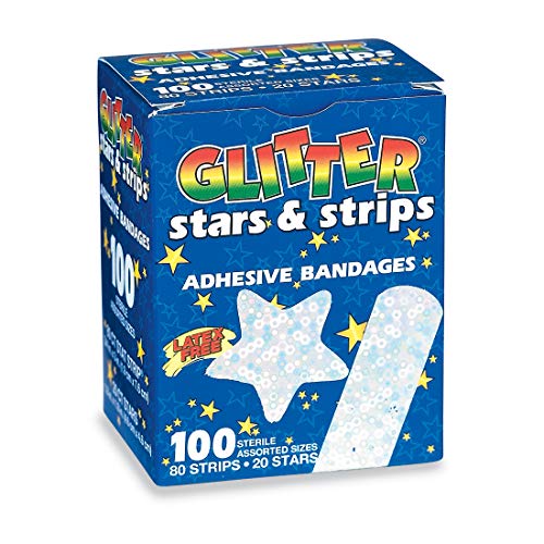 Glitter Stars and Strips Bandages – 100 per Pack