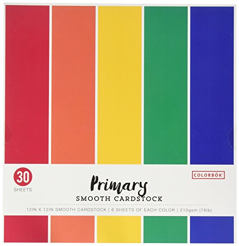 Colorbok 68207B Smooth Cardstock Paper Pad, 12″ x 12″, Primary