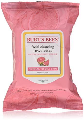 Burt’s Bees Facial Cleansing Towelettes, Pink Grapefruit 30 ea (Pack of 2)