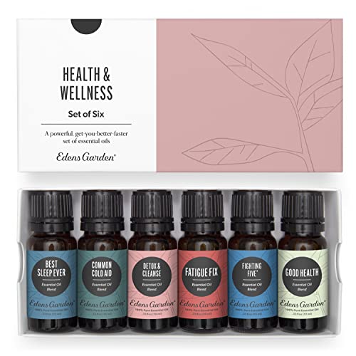Edens Garden Health & Wellness Essential Oil 6 Set, Best 100% Pure Aromatherapy Family Kit (for Diffusion & Therapeutic Use), 10 ml
