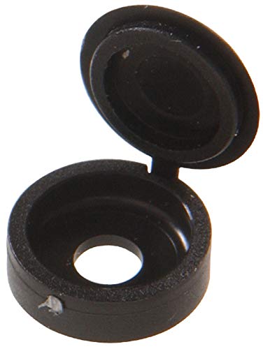 The Hillman Group 59047 Hinge Screw Cover Number 8/Number 10, Black , 15-Pack