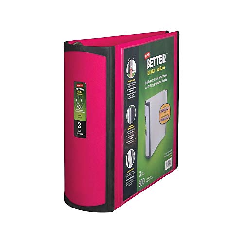 Staples 702876 Better 3-Inch D 3-Ring View Binder Pink (15128-Us)