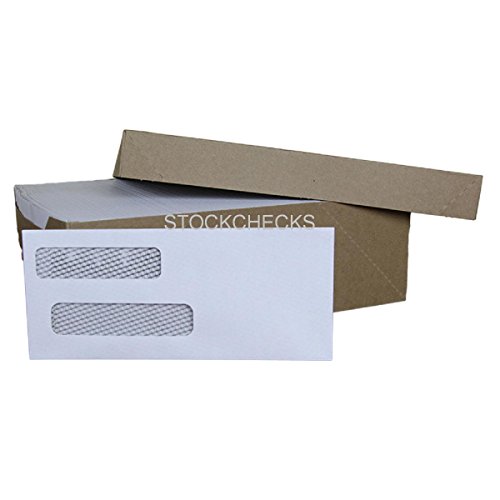 2,500 Double Window Security – Tint Gummed Seal Envelopes: Fits Quicken, Quickbooks, Microsoft Money Checks, Quick Books, Intuit