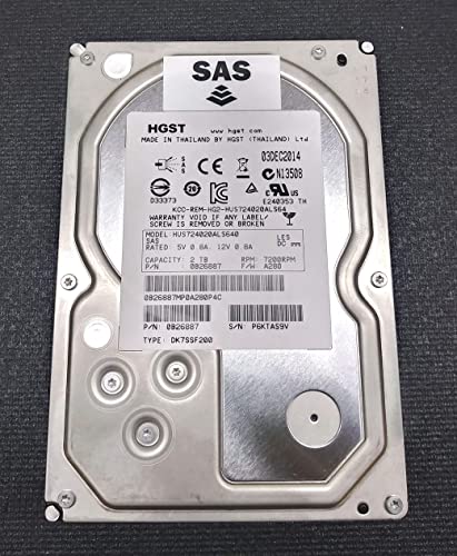 HGST Ultrastar 7K4000 HUS724020ALS640 2 TB 3.5 Internal Hard Drive SAS – 7200 rpm – 64 MB Buffer (0B26887)