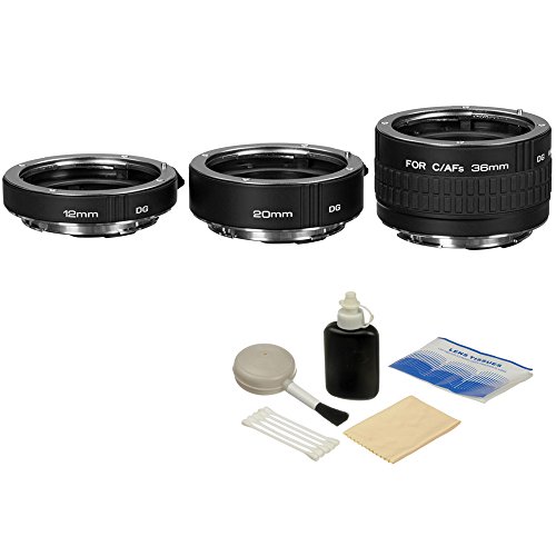 Kenko Auto Extension Tube Set DG for Canon EOS Lenses with General Brand Lens Cleaning Kit