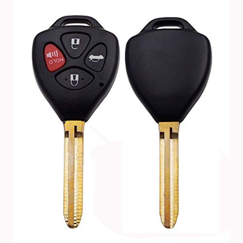 WBOY Uncut Blade Remote Key Fob Shell Case Compatible With 2007-2011 Toyota Camry Remote Key Shell 4 Button No Chips