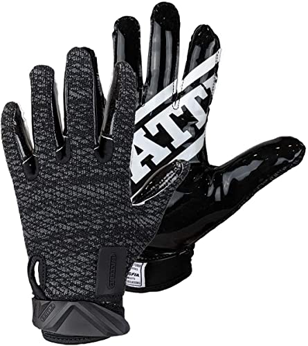 Battle Ultra-Hitch Adult Football Receiver Gloves – Black, Black, Adult Small, Black, Adult Small