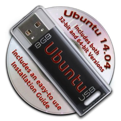 Ubuntu Linux 14.04 Bootable 8GB USB Flash Drive – Contains Both 32-bit and 64-bit.