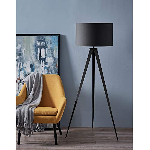 Teamson Home Versanora Romanza Tripod Metal Legs LED Floor Lamp, Black | The Storepaperoomates Retail Market - Fast Affordable Shopping