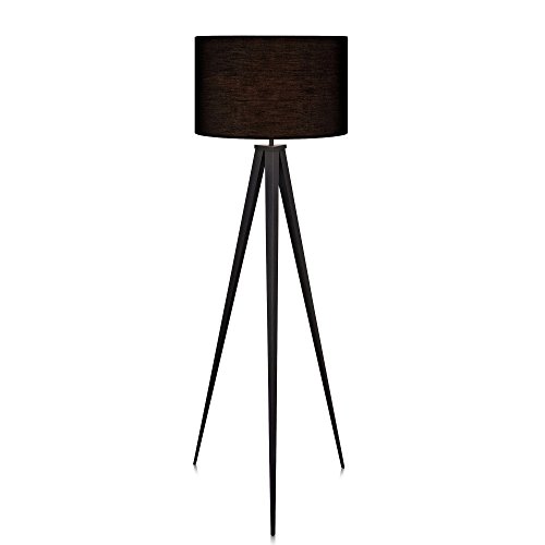 Teamson Home Versanora Romanza Tripod Metal Legs LED Floor Lamp, Black | The Storepaperoomates Retail Market - Fast Affordable Shopping