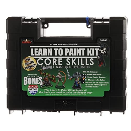Reaper Miniatures 08906 Learn to Paint Kit Core Skills, Master Series Paint Box Set