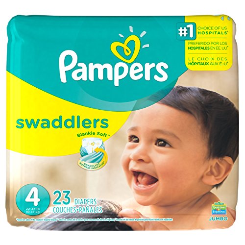 Pampers Swaddlers Diapers , Size 4, 23 Count