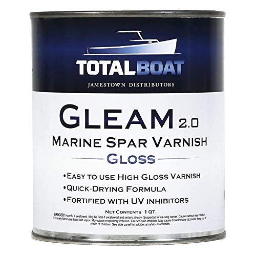 TotalBoat – 409314 Gleam Marine Spar Varnish, Gloss and Satin Polyurethane Finish for Wood, Boats and Outdoor Furniture (Clear Gloss Quart)
