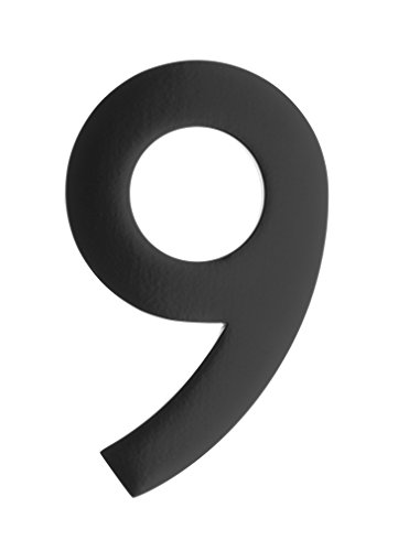 Architectural Mailboxes 3582B-9 4 inch Solid Brass Floating House Number, Black