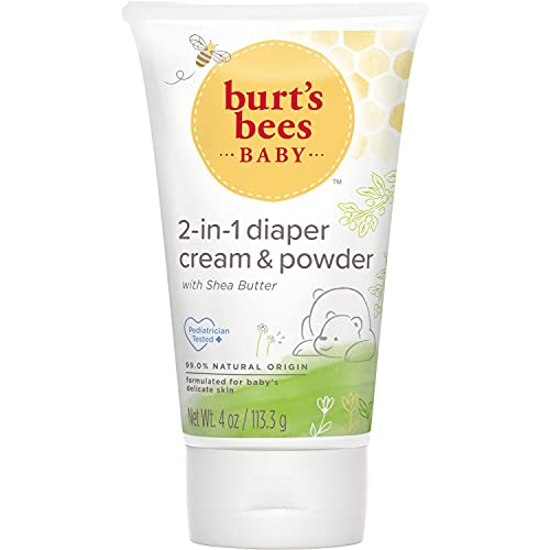Burt’s Bees Baby Daily Cream to Powder, Talc-Free Diaper Rash Cream – 4 Ounces Tube