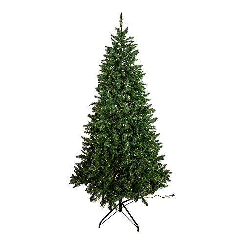 Kurt Adler Pre-Lit Point Pine Christmas Tree, 7-Feet, with 350 Clear Lights