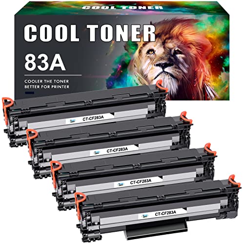 Cool Toner Compatible 83A Toner Cartridge Replacement for HP 83A CF283A 83X CF283X for HP Pro MFP M127fw M125nw M201dw M225dw M125a M127fn Printer Black – 4Pack