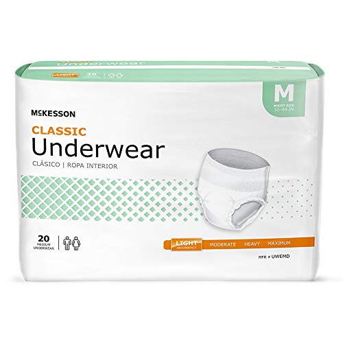 McKesson Classic Underwear, Incontinence, Light Absorbency, Medium, 80 Count