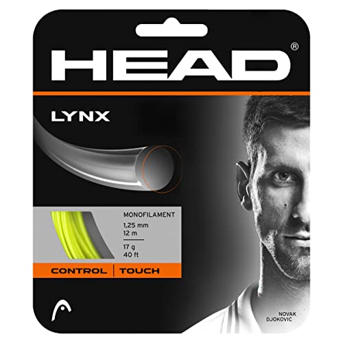 Head Lynx Tennis Racket String 40′ Set – 16 Gauge Monofilament Racquet String, Neon Yellow