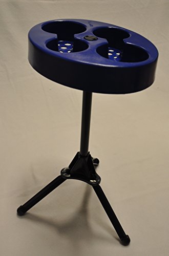 Tailgate-Mate Portable light weight Camping Table for Travel, Folding Table, Camping, Picnic, Beach, Easy to Clean four large cup holders, high impact PP top with foldable legs and carry bag dark blue