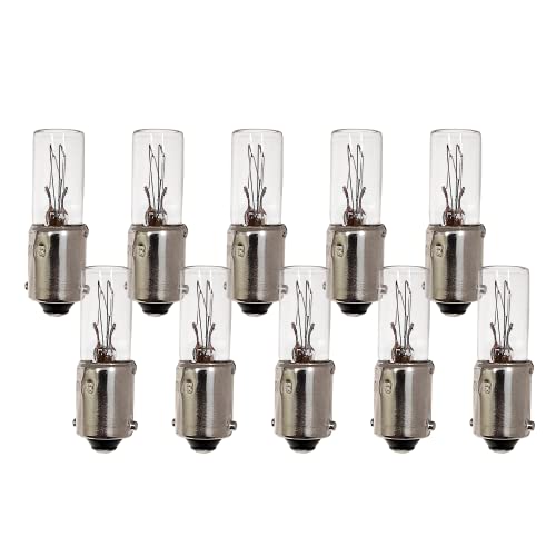 CEC Industries 120MB Light Bulbs, 120V, 3W, T2.5 Shape, CC-7A Filament, BA9s Standard Base (10-Pack)
