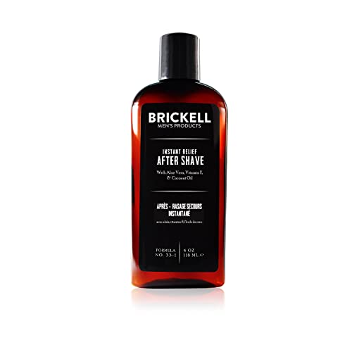 Brickell Men’s Products Instant Relief Aftershave for Men, Natural and Organic Soothing After Shave Balm to Prevent Razor Burn, 4 Ounce, Scented