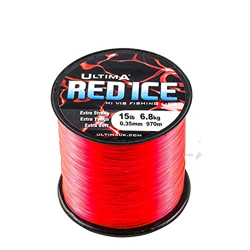 Ultima Red Ice Strong Hi Vis Sea Fishing Line – Fluo Red, 0.35 mm – 15.0 lb