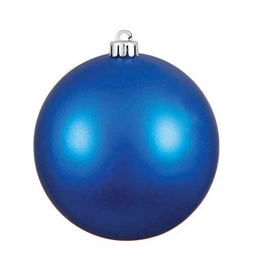 Vickerman Matte Finish Seamless Shatterproof Christmas Ball Ornament, UV Resistant with Drilled Cap, 12 per Bag, 2.75″, Blue