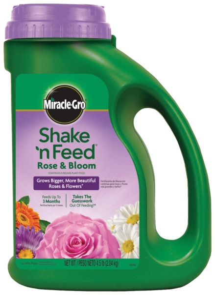 Miracle-Gro Shake ‘n Feed Continuous Release Rose and Bloom Plant Food, 4.5-Pound (Slow Release Plant Fertilizer)