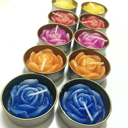 10 Pcs Set Mini Thai Aroma Candle Floating Flower Rose Small Spa Handcraft Craved Home Garden Interia Decor