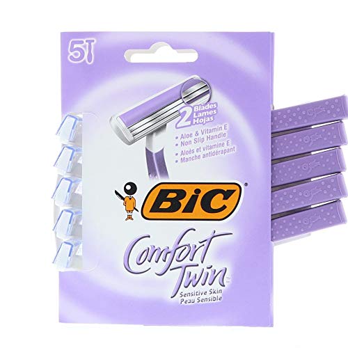 Bic Comfort Twin Shavers Sensitive Skin 5 Each (Pack of 6)