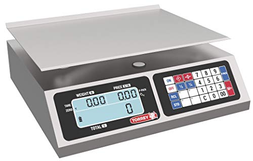 TORREY LPC40L Electronic Price Computing Scale, Rechargeable Battery, Stainless Steel Construction, 100 Memories, 8 Direct Access Keys , 40 lb