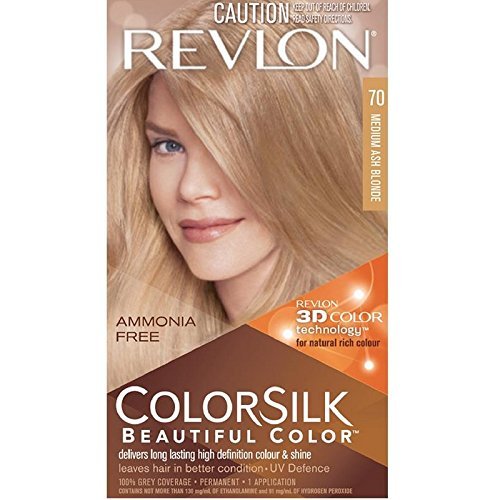 Revlon ColorSilk Hair Color 70 Medium Ash Blonde 1 Each (Pack of 4)