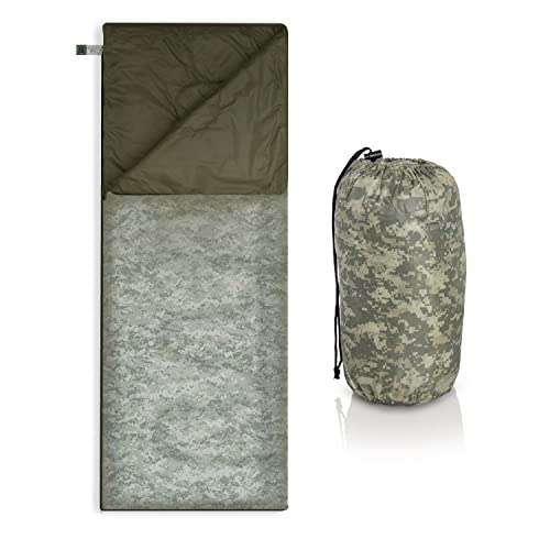 Maxam Sleeping Bag – 28×73 Lightweight Sleep Sack with Light Compression – Waterproof Camping Gear for Backpacking, Hiking, Travel, Outdoors – Soft Sleeping Bags for Adults, Drawstring Pack – Camo