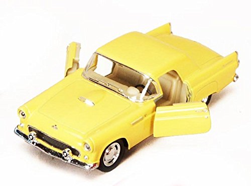 1955 Ford Thunderbird Hard Top In Yellow Diecast 1:36 Scale By Kinsmart
