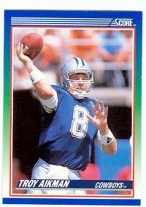 Troy Aikman football card (Dallas Cowboys) 1990 Score #21 Rookie Year