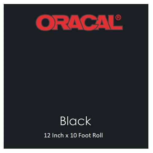 ORACAL 12″ x 10 Ft Roll of Glossy 651 Black Permanent Adhesive-Backed Vinyl for Craft Cutters, Punches and Vinyl Sign Cutter