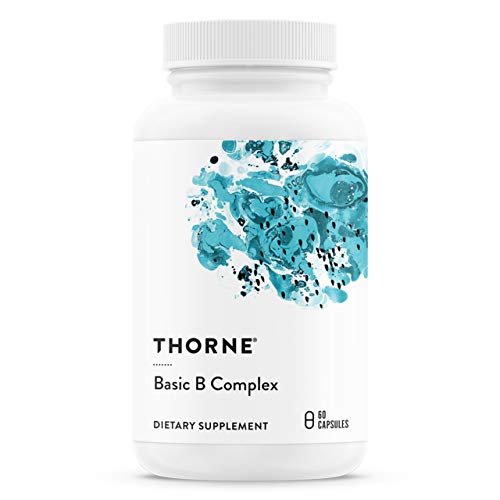 Thorne Basic B-Complex – Tissue-Ready Vitamin B Complex Supplement with Choline – Supports Cellular Energy Production, Brain Health & Red Blood Cell Formation – Gluten-Free, Dairy-Free – 60 Capsules