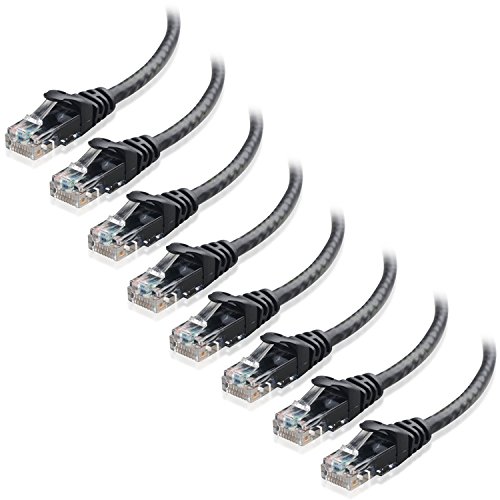 Cable Matters 8-Pack Snagless Short Cat5e Ethernet Cable 3 ft (Cat5e Cable, Cat 5e Cable, Internet Cable, Network Cable) in Black