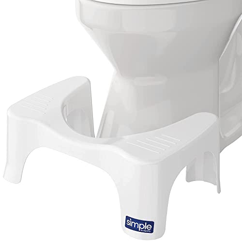 Squatty Potty Simple Bathroom Toilet Stool, White, 7″