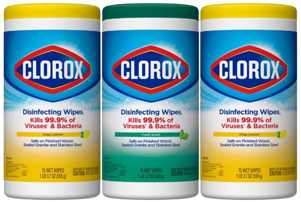 Clorox Disinfecting Wipes, Bleach Free Cleaning Wipes, Multi-surface Wipes, Fresh Scent & Crisp Lemon Value Pack, 75 Wipes (Pack of 3) – Packaging May Vary